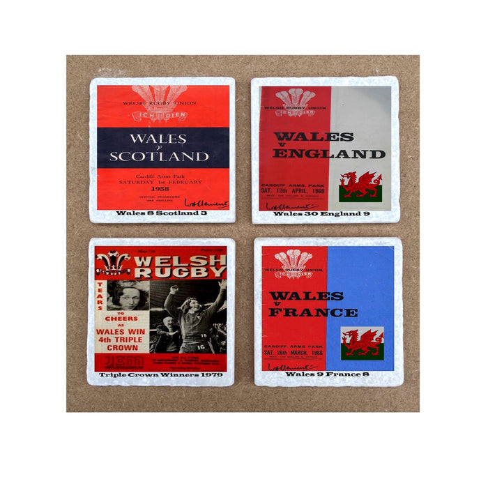 Marble Coaster Set - Welsh Rugby