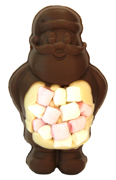 Moo Free Yummy Tummy Santa Milk & White Chocolate Shape With Marshmallows