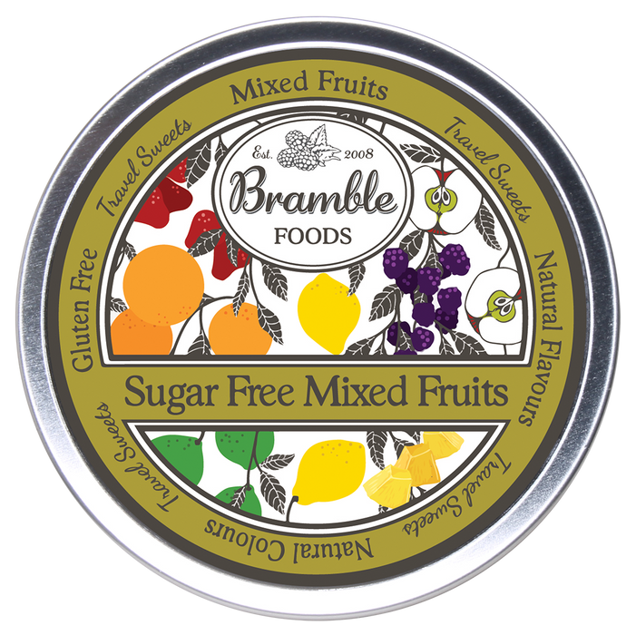 Bramble Sugar Free Mix Fruit Drops Travel Tin