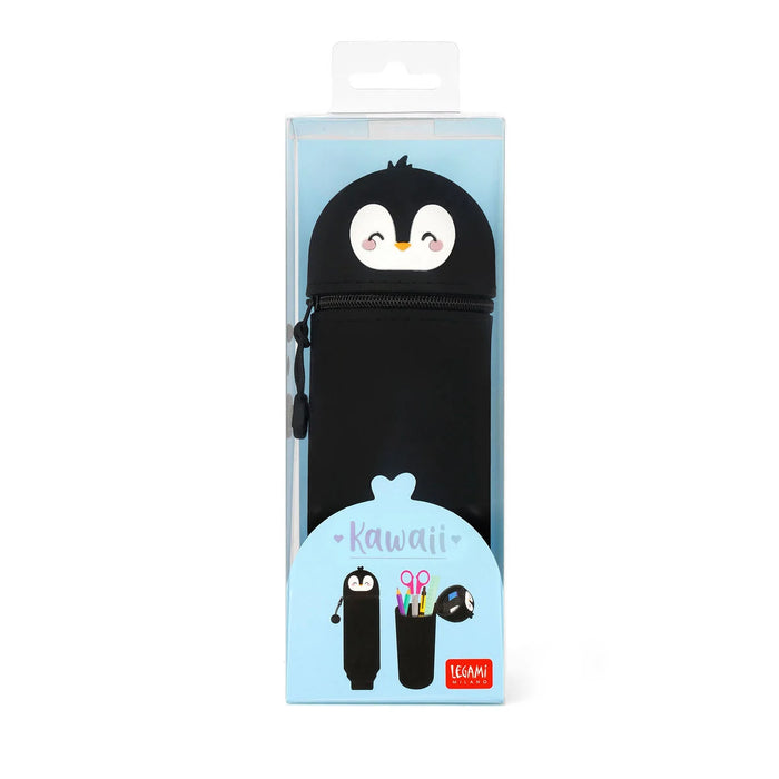 Legami Kawaii 2 in 1 Soft Silicone Penguin Pencil Case