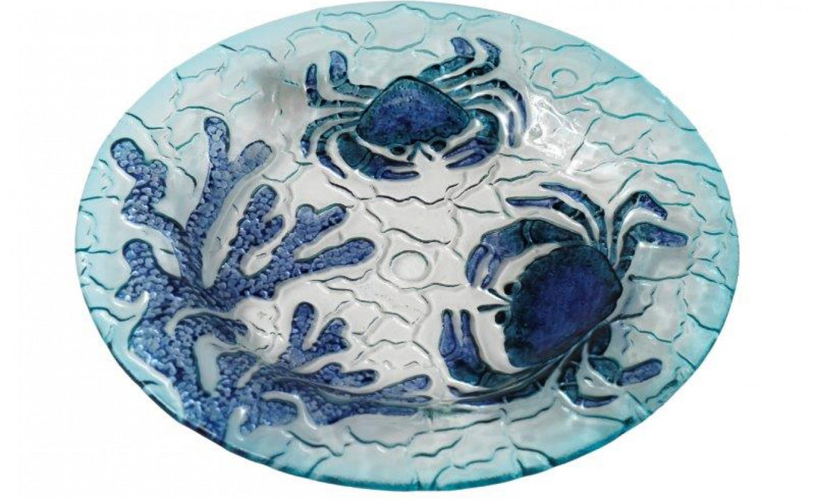 Sifcon Seashore Crab Glass Round Plate
