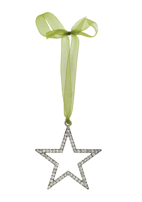 Hot Tomato Hanging Star Silver/Clear Home Ornament