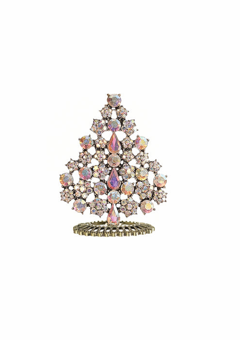 Hot Tomato Antique Gold & AB Crystal Teardrop Tree Home Ornament
