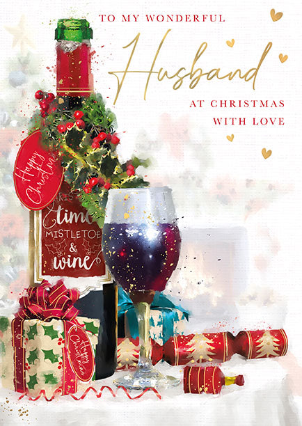 Words N Wishes 'To My Wonderful Husband' Christmas Card