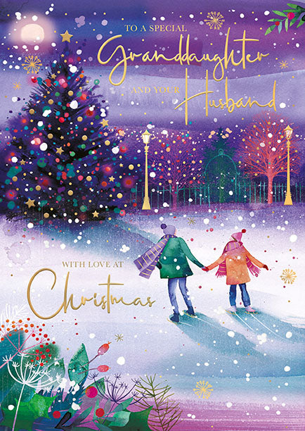 Words N Wishes 'To A Special Granddaughter And Your Husband' Christmas Card