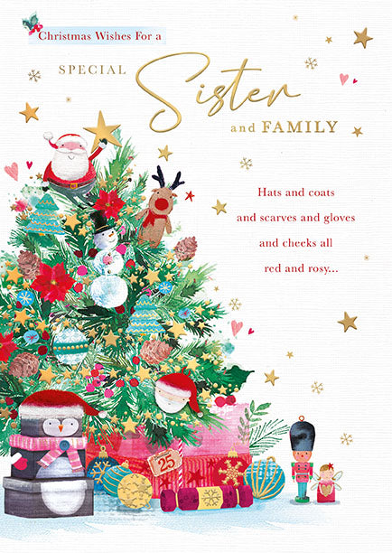 Words N Wishes 'For A Special Sister And Family' Christmas Card