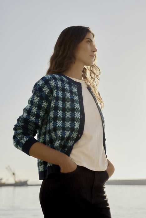 Seasalt Women's Kensa Cardigan In Circlet Maritime Emulsion