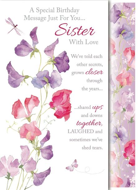 Words & Wishes 'Just For You Sister With Love' Birthday Card