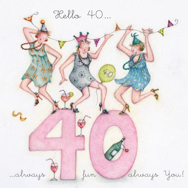 Berni Parker 'Hello 40' Birthday Card