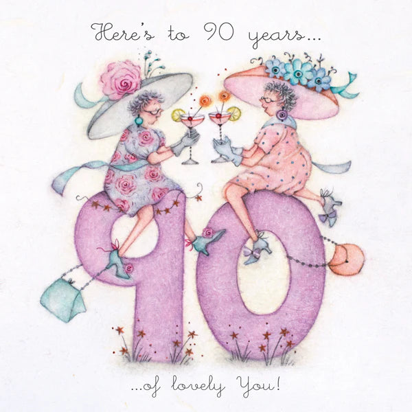 Berni Parker 'Here's To 90' Birthday Card