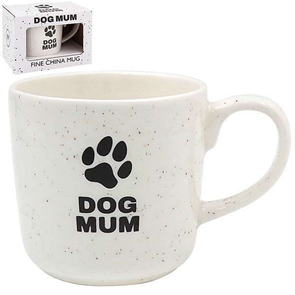 Reactive Glaze Dog Mum White Mug