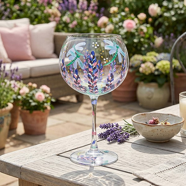 Hand Painted Lavender Gin Glass