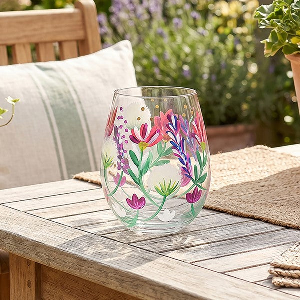 Hand Painted Handpainted Stemless Hedgerow