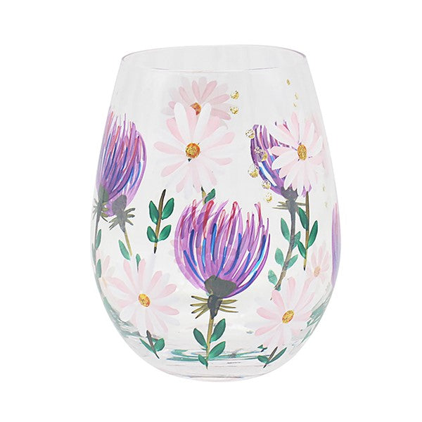 Hand Painted Handpainted Stemless Thistle