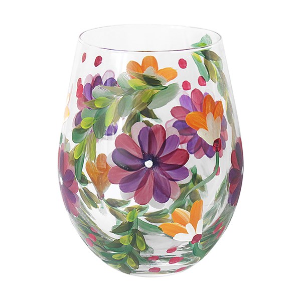 Lynsey Johnstone Hand Painted Aster Gin Glass