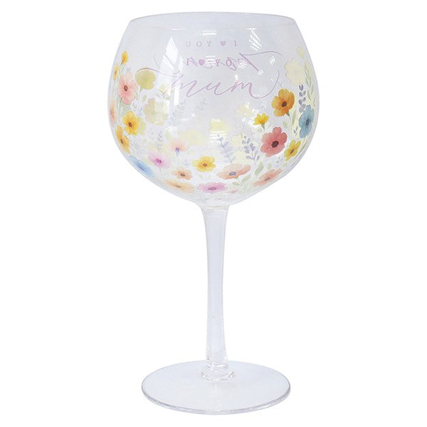 Madelaine Hearts Design I Love You Mum Gin Glass