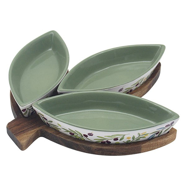 Olive Grove Snack Dishes 3 Dish