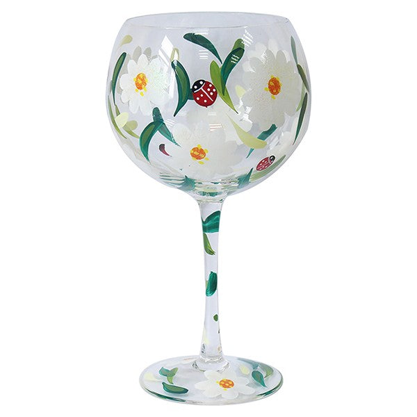 Handpainted Glass Gin Blueberries Glass