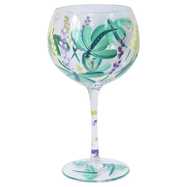 Handpainted Glass Gin Dragonfly Glass