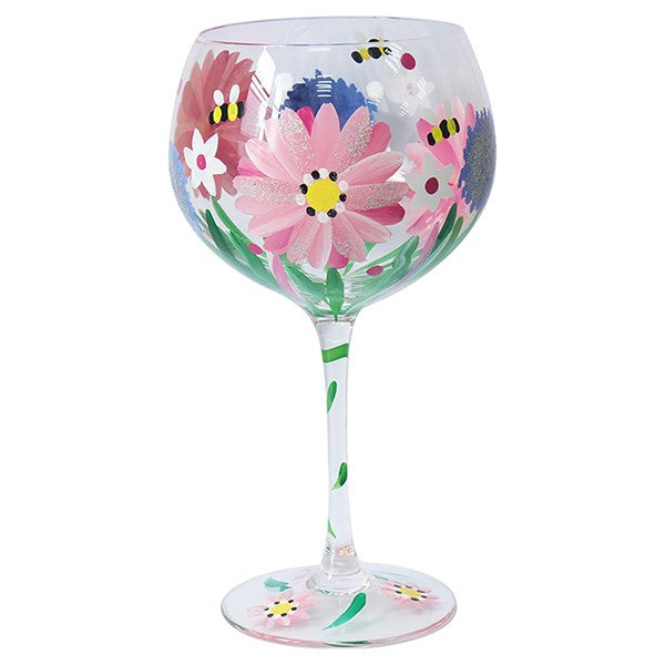Handpainted Glass Gin Aliums Glass