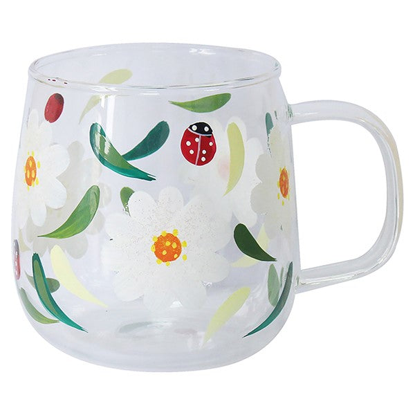 Handpainted Glass Blueberries Glass Cup