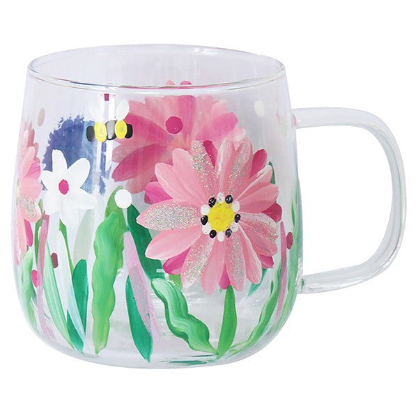 Handpainted Glass Aliums Glass Cup