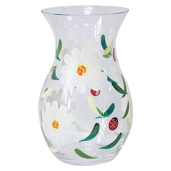 Hand Painted Glass Vase Blueberries