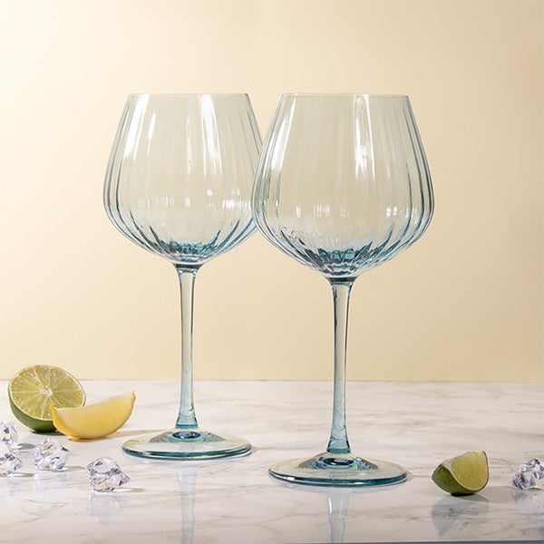 Amalfi Glass Blue Gin Set Of 2