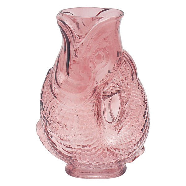 Bright Glass Fish Vase Pink Small