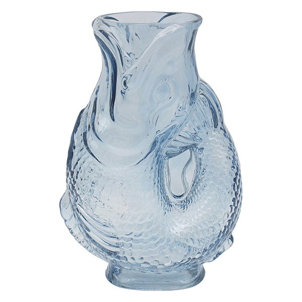 Bright Glass Fish Vase Blue Medium