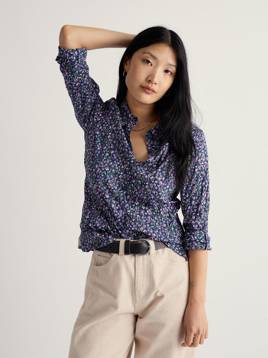 Seasalt Women's Larissa Shirt In Flax Flower Bright Orchid