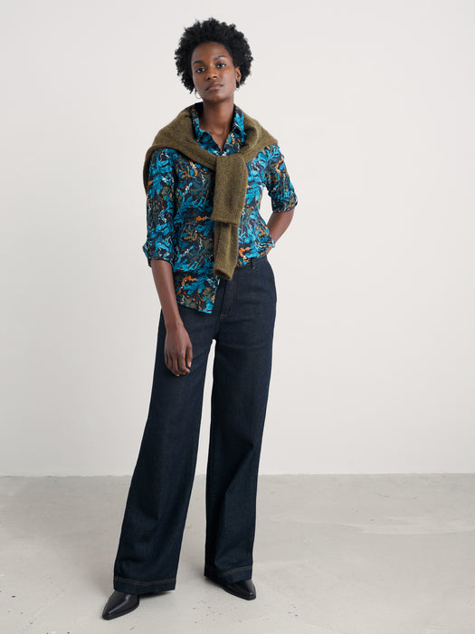 Seasalt Women's Larissa Shirt In Floating Fronds Maritime