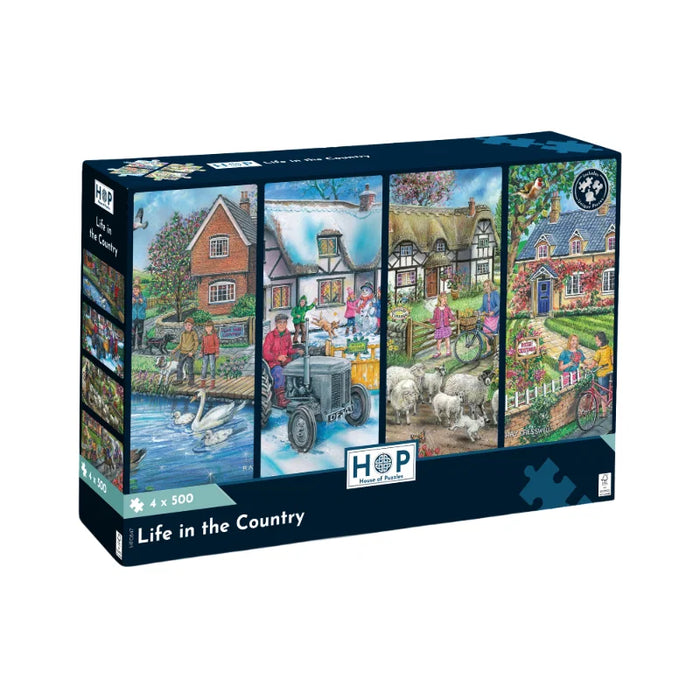House of Puzzles Life in the Country 4 x 500 Piece Jigsaw Puzzle