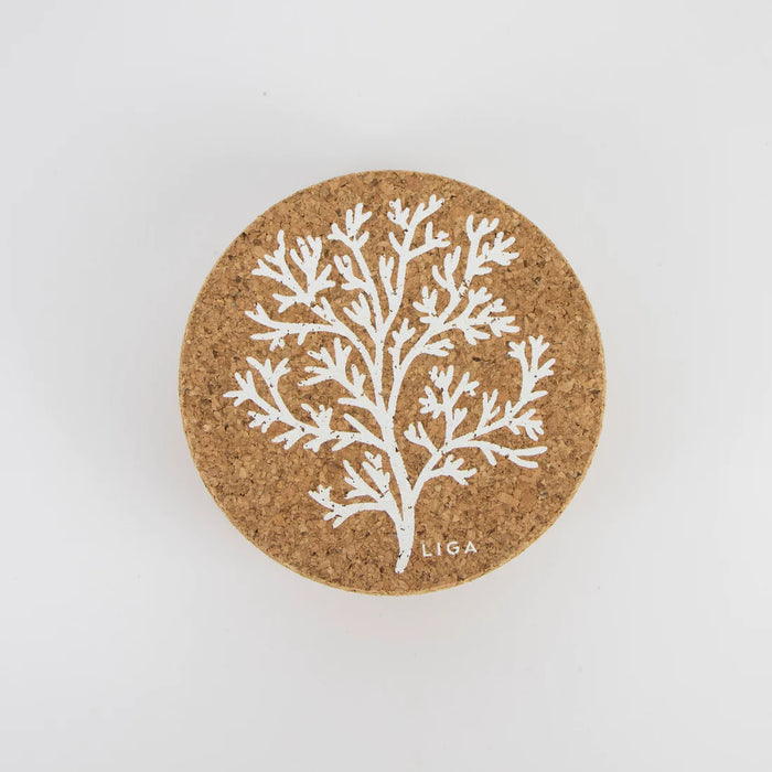 Liga Coral Round Single White Coaster