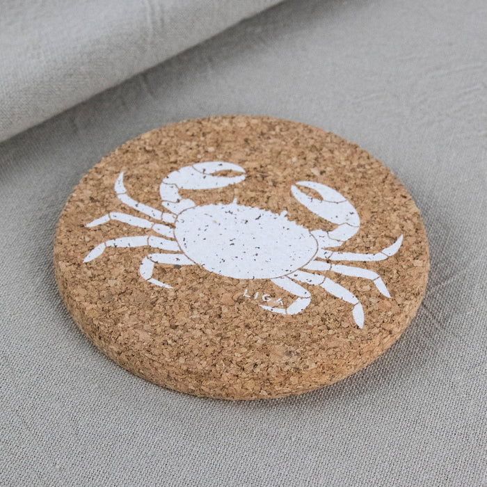 Liga Crab Round Single White Coaster