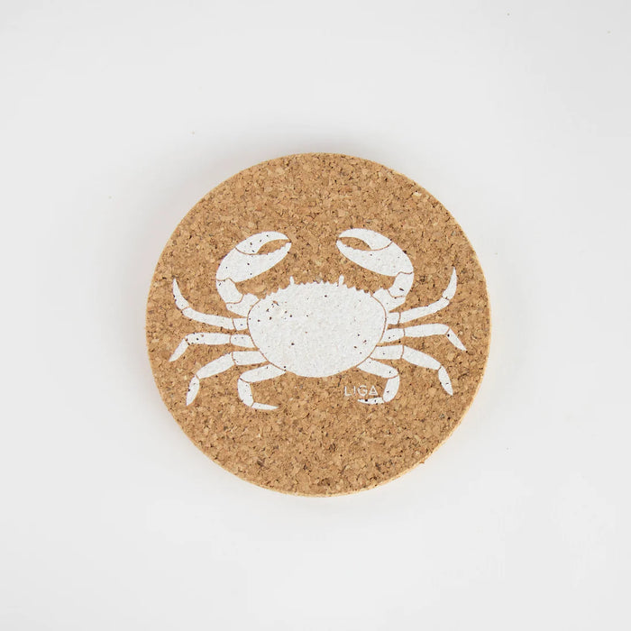 Liga Crab Round Single White Coaster