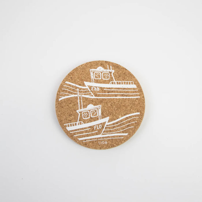 Liga Ebb & Flo Round Single White Coaster