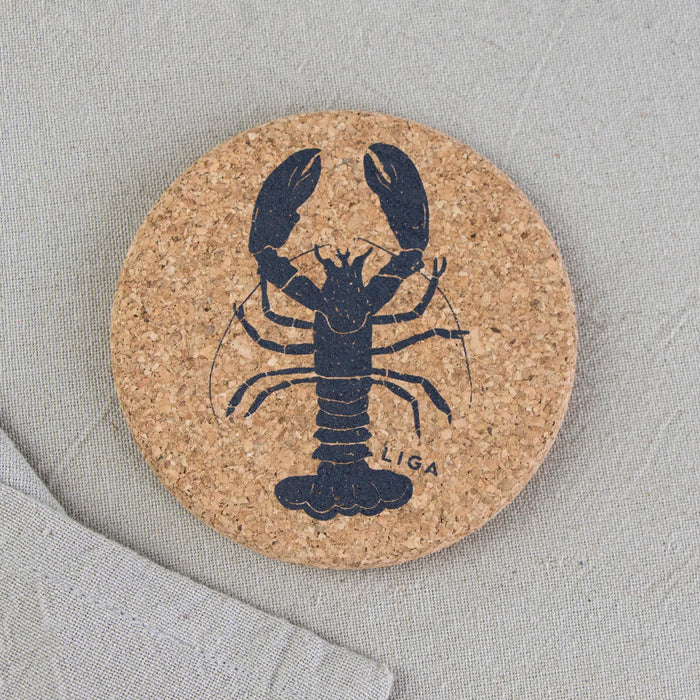 Liga Lobster Round Single Grey Coaster