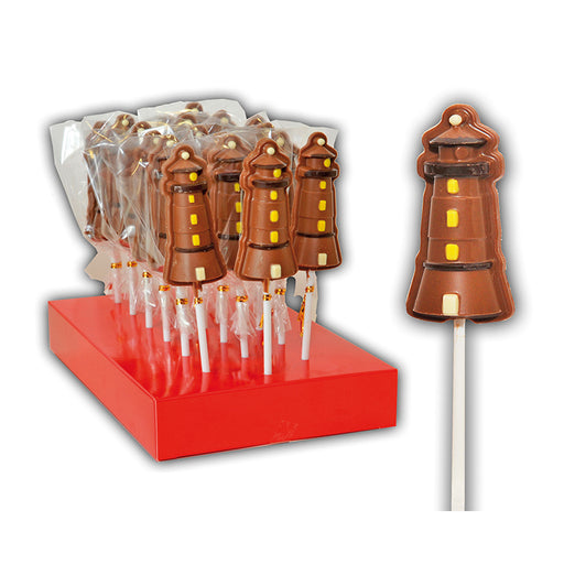 Hand Decorated Chocolate Lollipop Lighthouse
