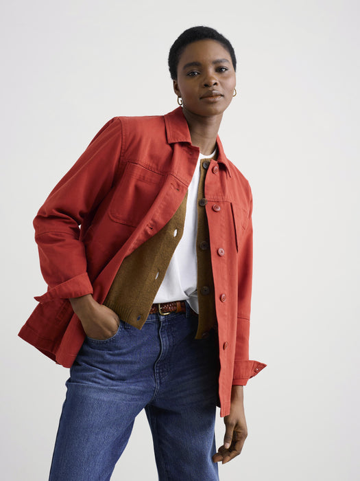 Seasalt Women's Long Field Jacket In Dark Cinnamon