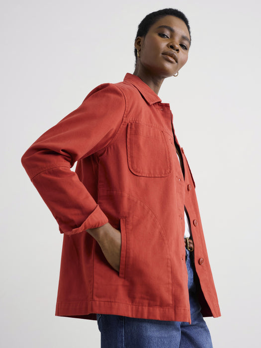 Seasalt Women's Long Field Jacket In Dark Cinnamon