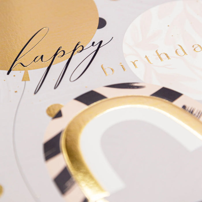 Whistlefish Golden Balloons Birthday Luxury Card