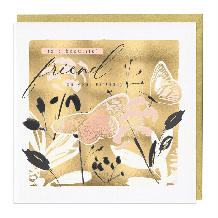 Whistlefish Golden Butterfly Birthday Luxury Card