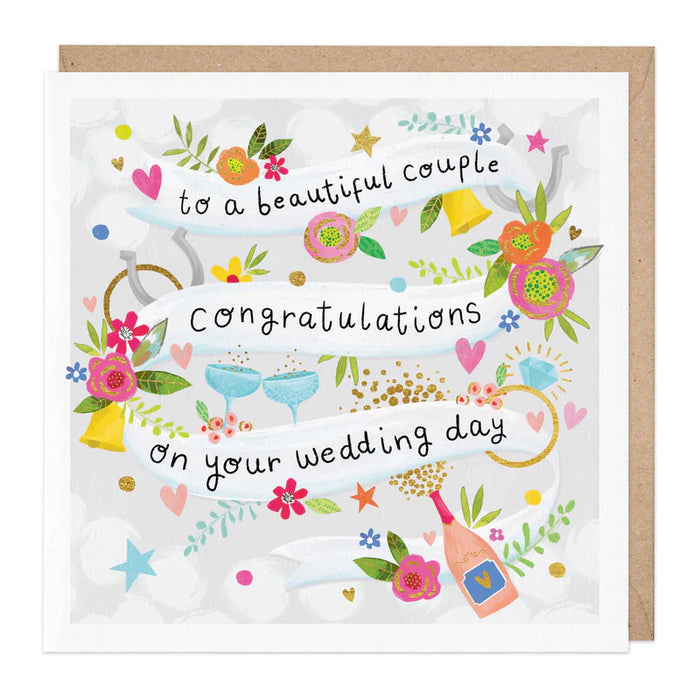 Whistlefish Beautiful Couple Wedding Day Card