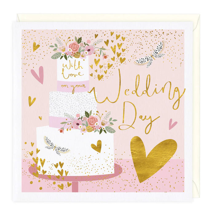 Whistlefish Rose Cake Wedding Card