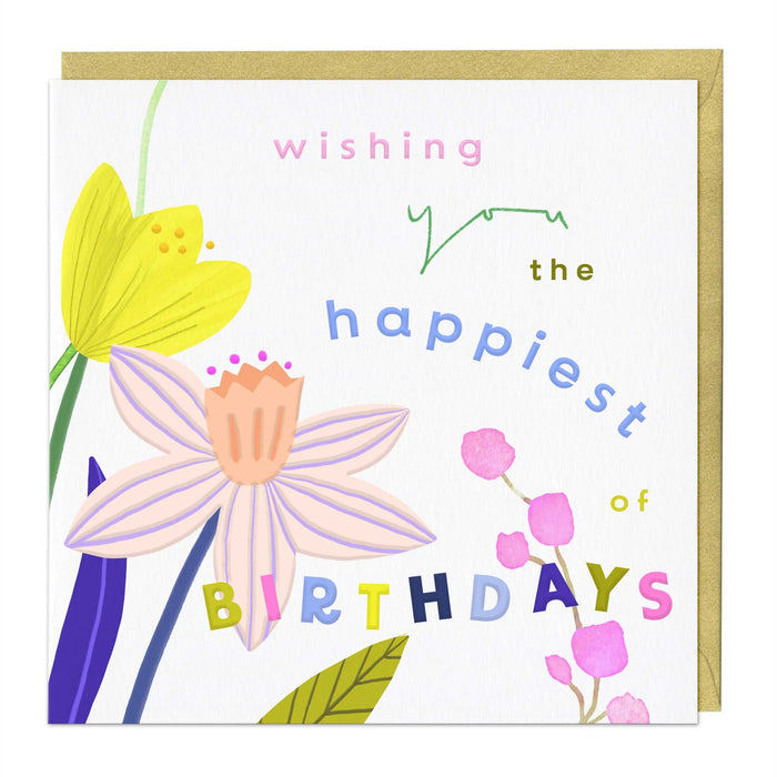 Whistlefish Spaced Wildflower Luxury Birthday Card