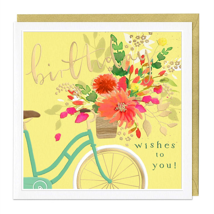 Whistlefish Floral Bike Luxury Birthday Card