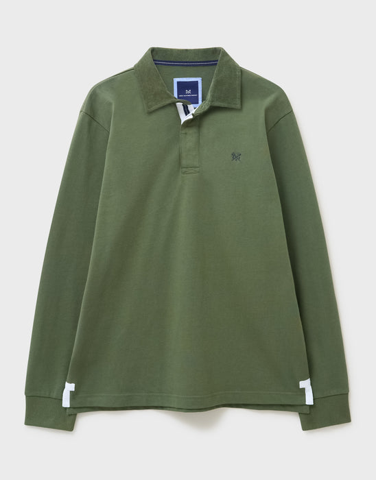 Crew Clothing Men's Rugby Sweatshirt in Heritage Olive