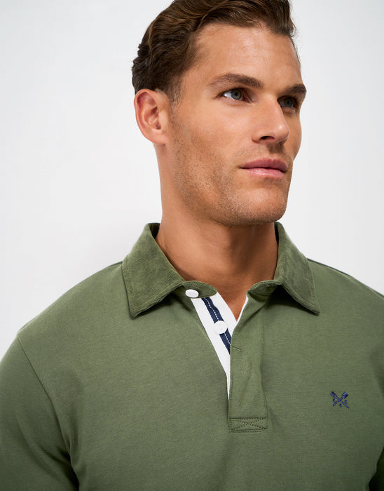 Crew Clothing Men's Rugby Sweatshirt in Heritage Olive