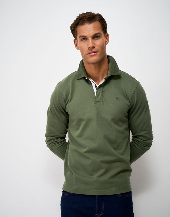 Crew Clothing Men's Rugby Sweatshirt in Heritage Olive
